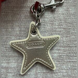 Vintage Coach Leather Metallic Star Keychain